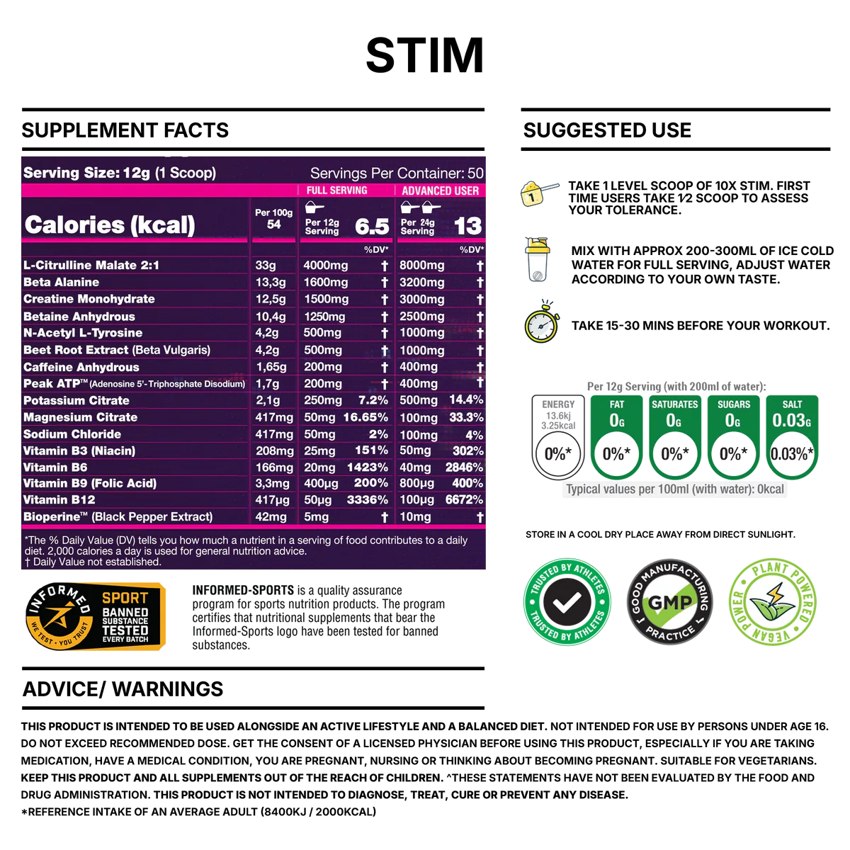 10X - Stim Pre Workout - 600g