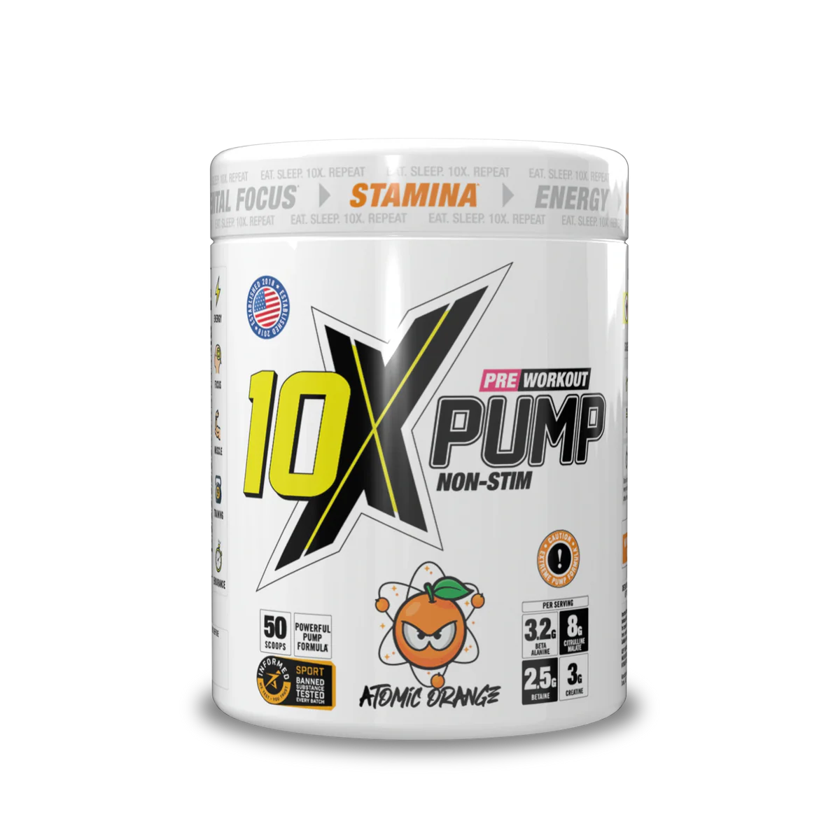 10X - Pump Stim Free Pre Workout - 600G