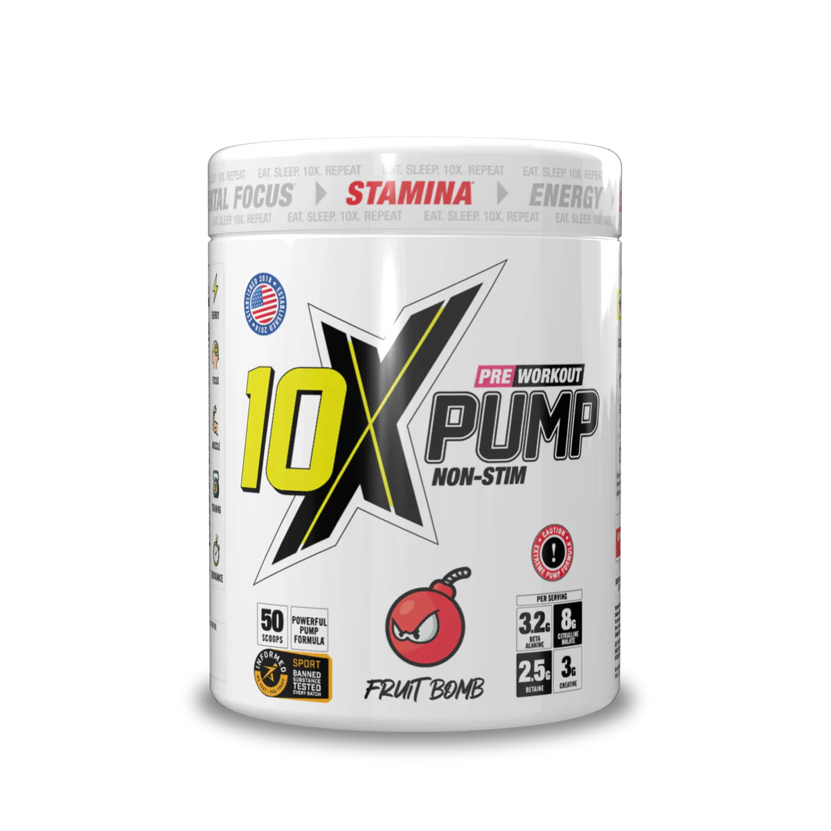 10X - Pump Stim Free Pre Workout - 600G
