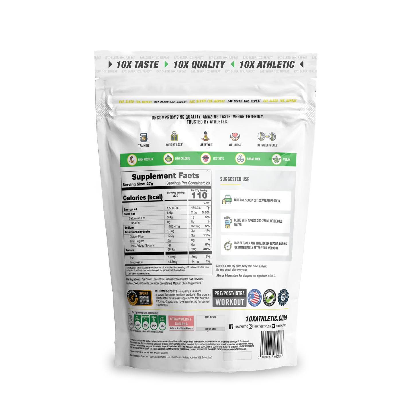 10X - Vegan Protein - 540G