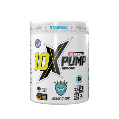 10X - Pump Stim Free Pre Workout - 600G