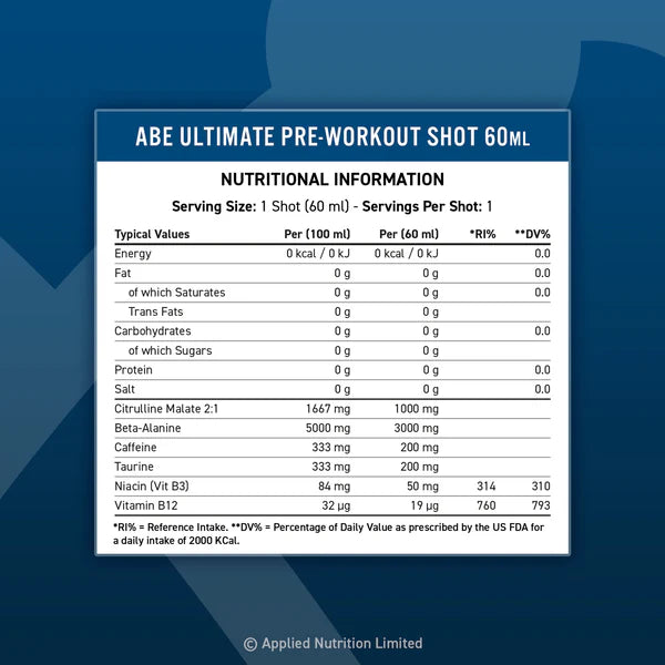 Applied Nutrition - ABE Pre-Workout SHOT - 12x60ML