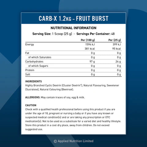 Applied Nutrition - Carb-X - 100% Cyclic Dextrin Carbs - 1200g