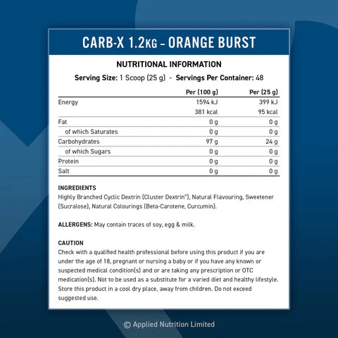 Applied Nutrition - Carb-X - 100% Cyclic Dextrin Carbs - 1200g