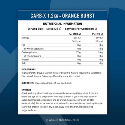 Applied Nutrition - Carb-X - 100% Cyclic Dextrin Carbs - 1200g