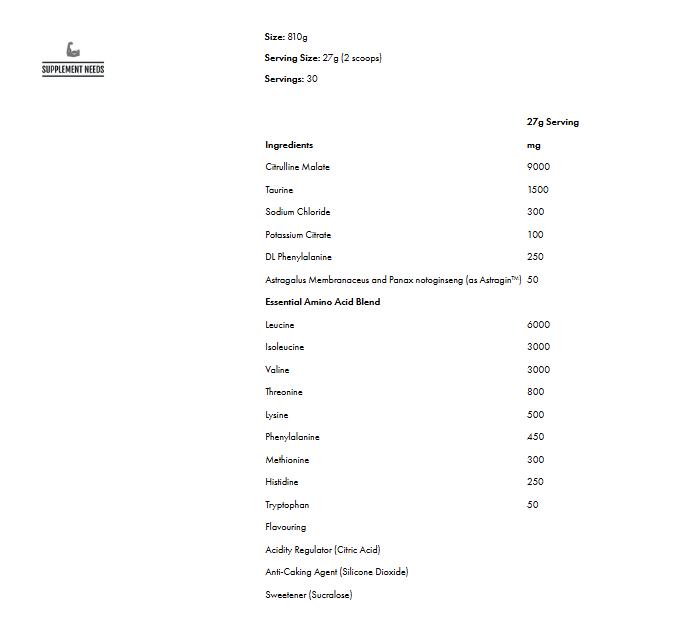 Supplement Needs Intra EAA+ - 810 gram