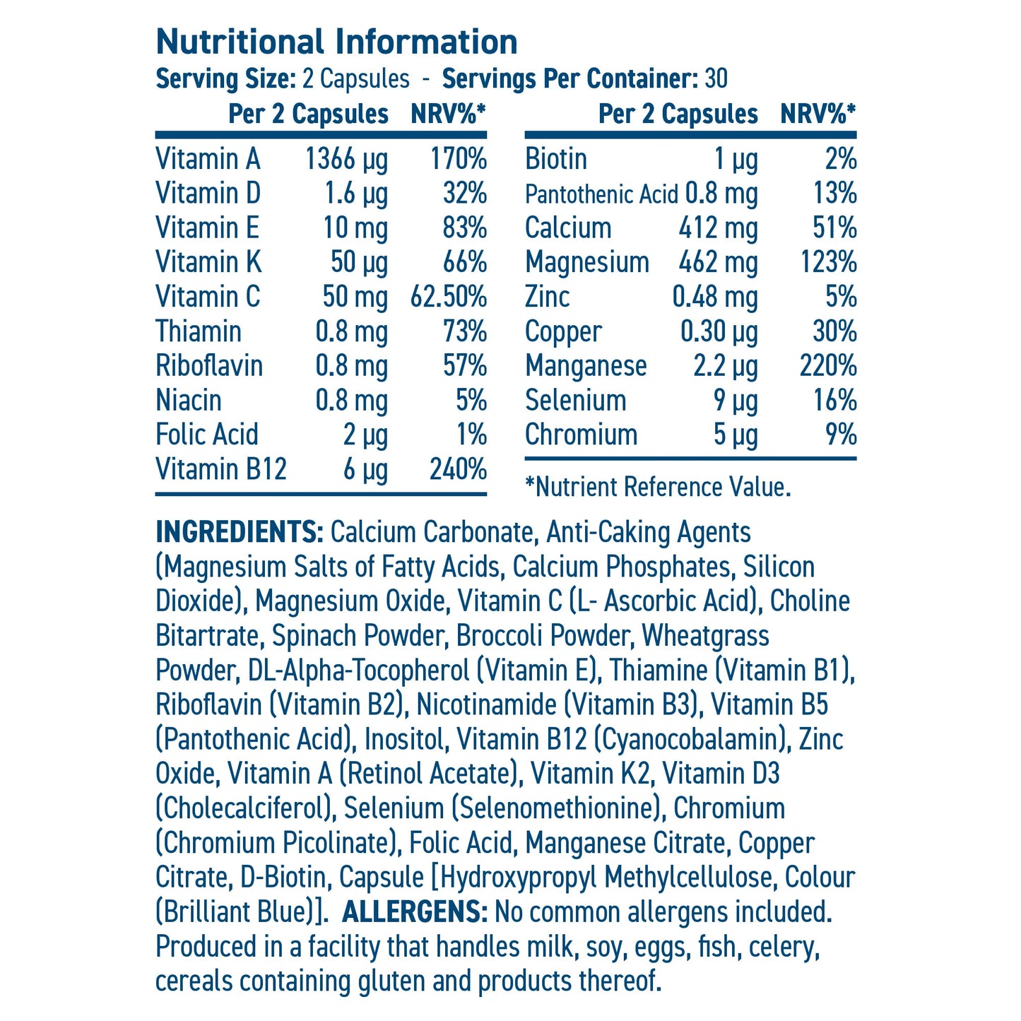 Applied Nutrition - Greens Multivitamins - 60 caps