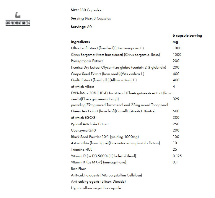 Supplement Needs Heart stack - 180 caps