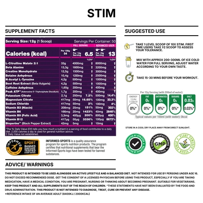 10X - Stim Pre Workout - 600g