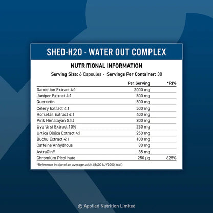 Applied Nutrition - SHED H2O - Water Out Complex - 180 caps
