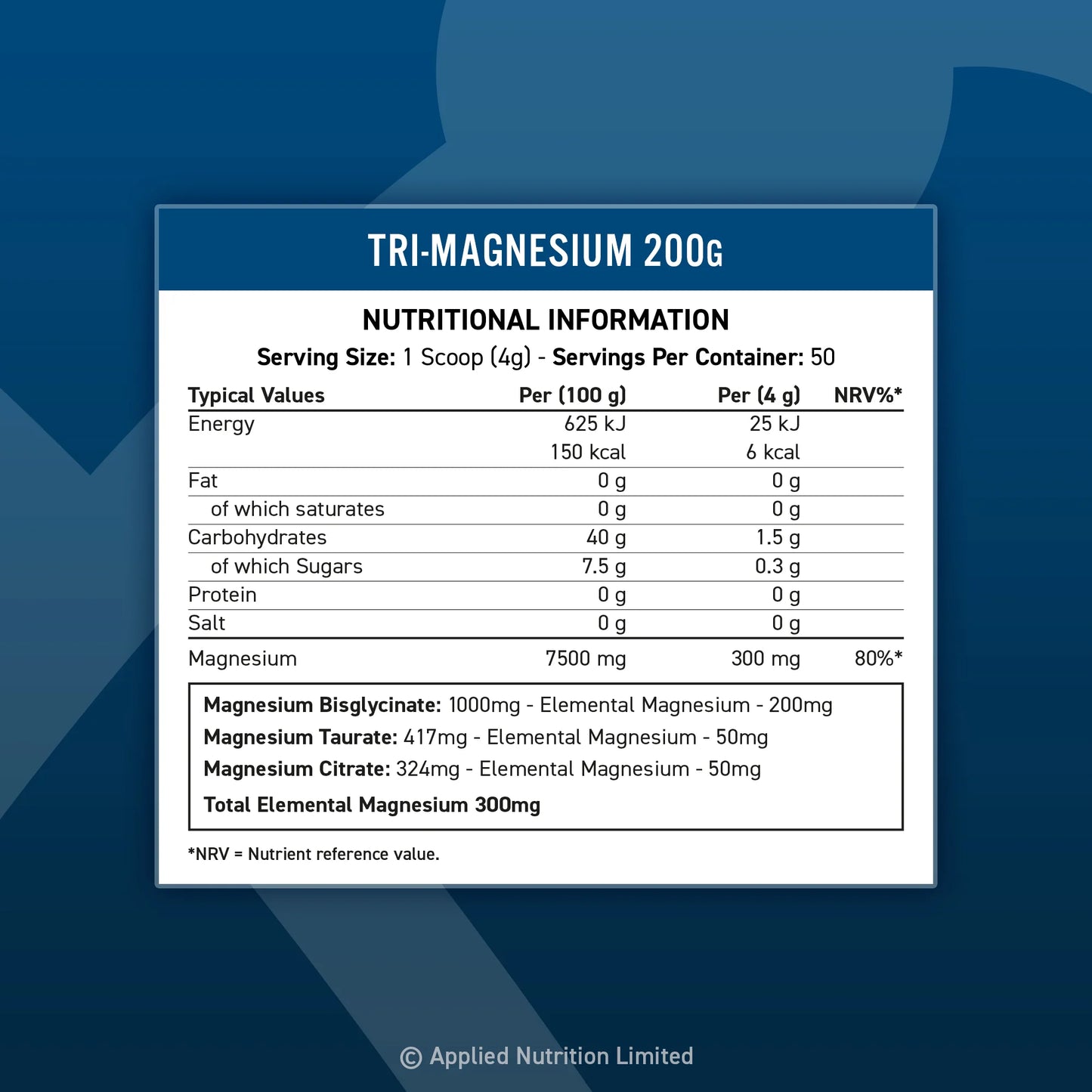 Applied Nutrition - Tri-Magnesium - 200g