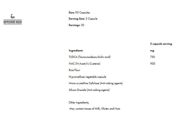 Supplement needs Tudca + Nac - 90 caps
