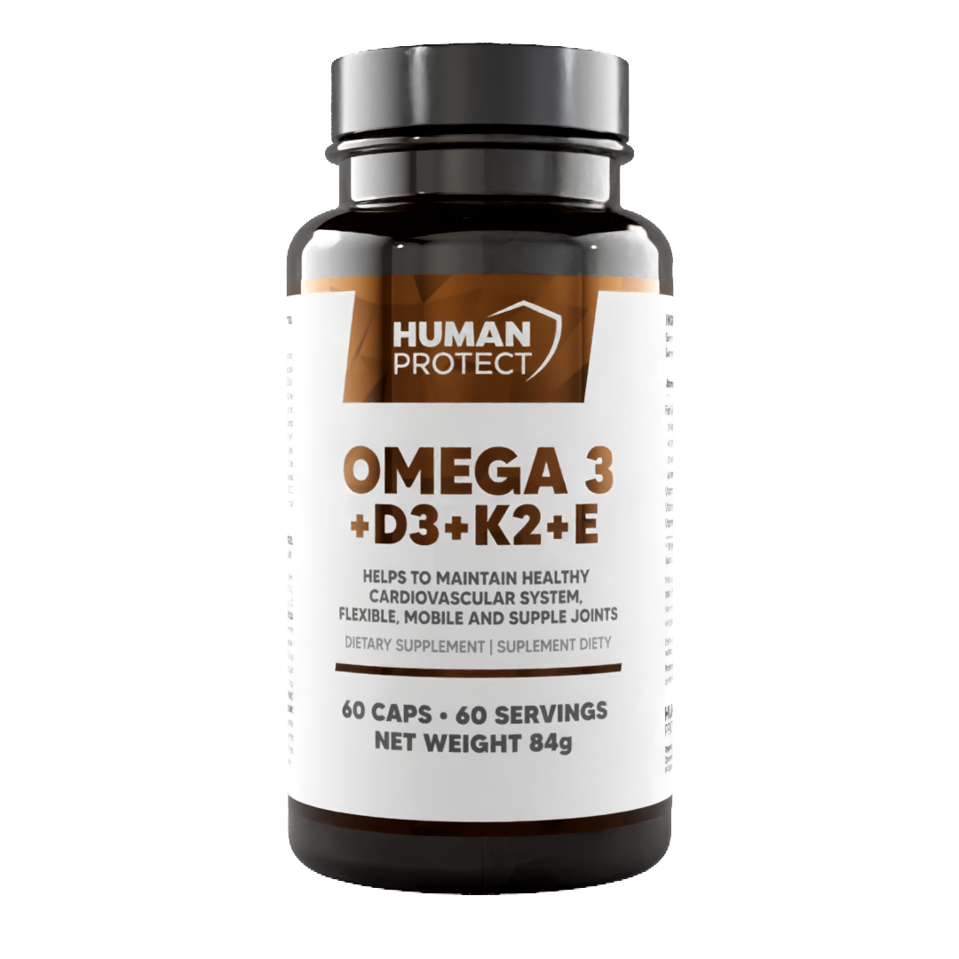 Human Protect - Omega 3 + vit D3 + K2 + E - 60 caps