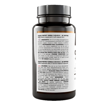 Human Protect - Omega 3 + vit D3 + K2 + E - 60 caps
